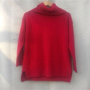 ❤️💝 Verve Ami red sweater small cowl turtle neck pullover pull over Valentine's